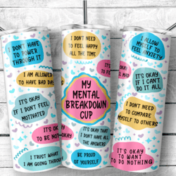 mental health daily affirmation tumbler