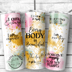 daily affirmation 20 oz skinny tumbler