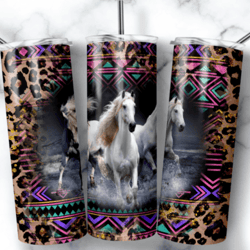 horses aztec leopard 20 tumbler design