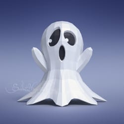 3d papercraft little ghost pdf svg dxf templates