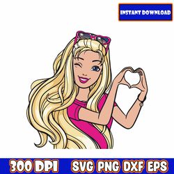 barbie svg bundle , svg, princess silhouette, pink doll svg, girl svg, sticker clipart, svg files for cricut , svg - png