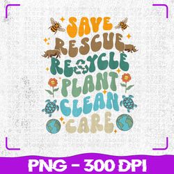 retro groovy png, save bees rescue animals recycle, earth day png, sublimation, png files, sublimation png, png