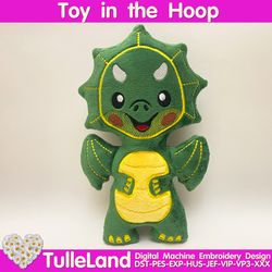 Dragon Stuffed Toy In The Hoop  ITH Pattern plush Toy digital design for  Machine Embroidery
