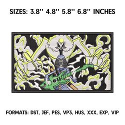 brook embroidery design file, one piece anime embroidery design, machine embroidery, anime pes design brother