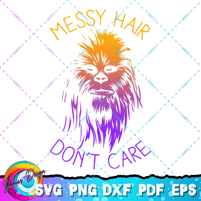 Star Wars Chewbacca Messy Hair Don't Care Graphic T-Shirt T-Shirt copy.jpg
