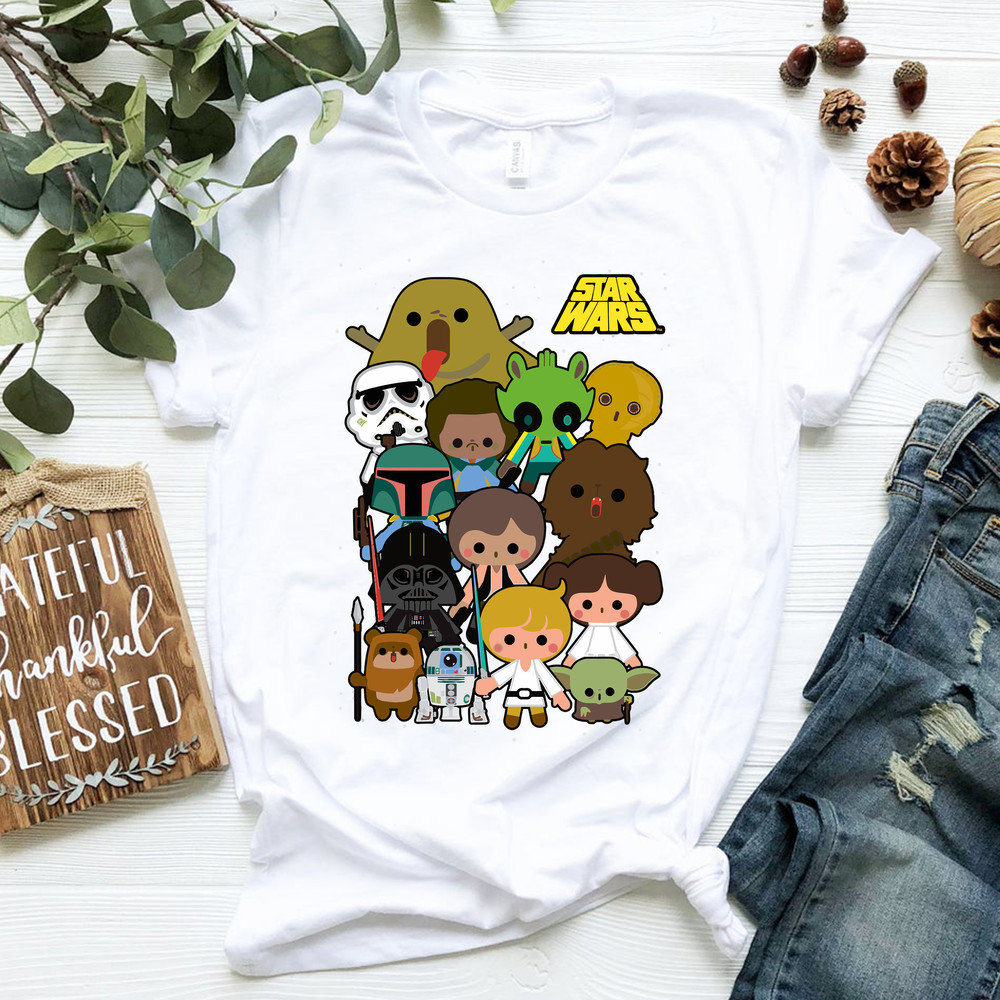 Star Wars Cute Cartoon Character Group Kawaii T-Shirt T-Shirt.png