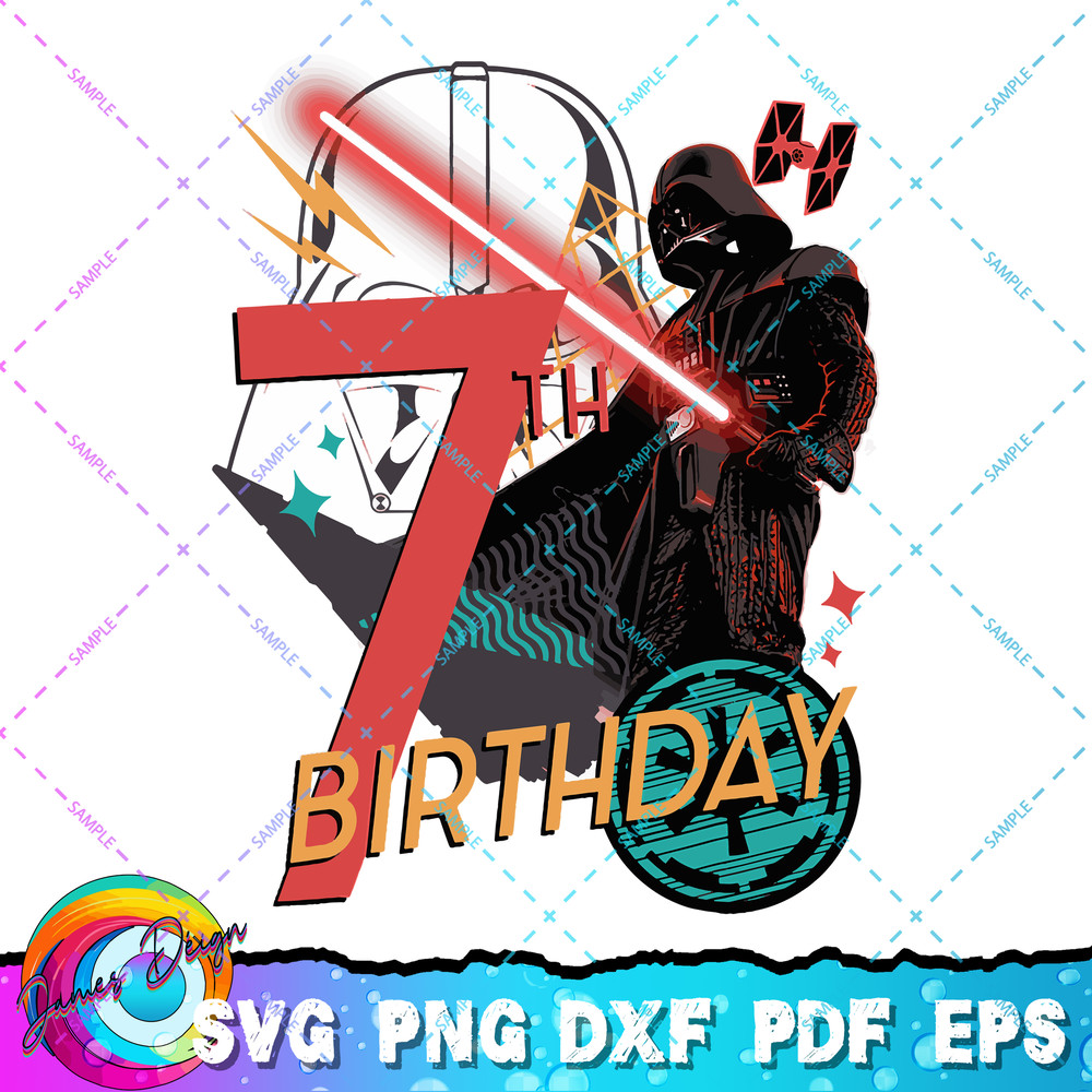Star Wars Darth Vader 7th Birthday Abstract Background T-Shirt copy.jpg