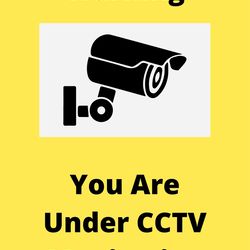 CCTV Warning Signage Pack of 4 - 30X22 cm, Self-Adhesive Vinyl Labels for Water-Resistant Surveillance