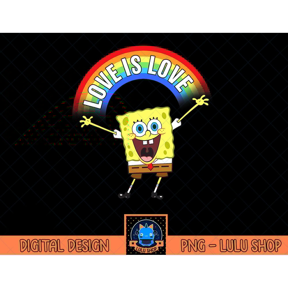 SpongeBob SquarePants Pride Love Is Love Rainbow T-Shirt copy.jpg