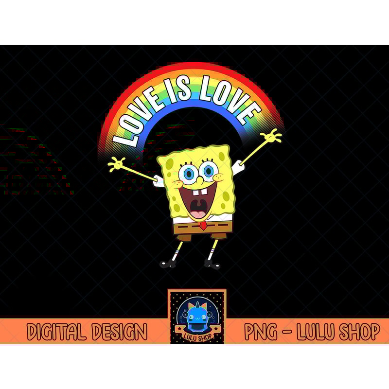 SpongeBob SquarePants Pride Love Is Love Rainbow T-Shirt copy.jpg