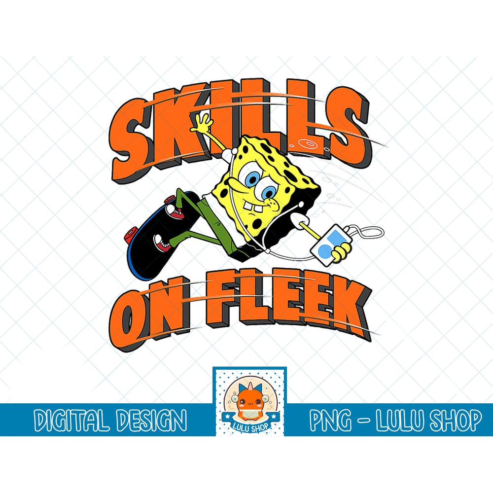 Spongebob SquarePants Skateboarding Skills On Fleek T-Shirt copy.jpg