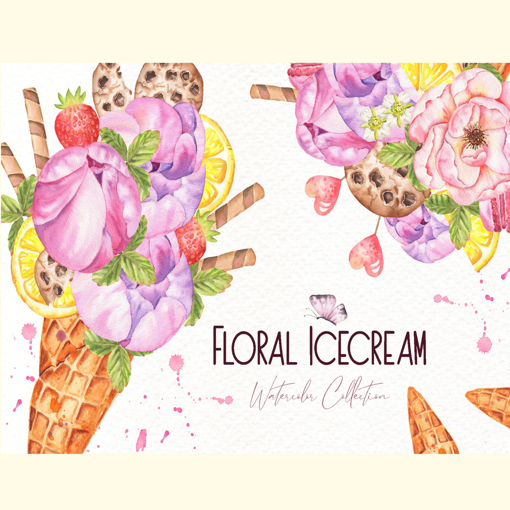 Floral Icecream Watercolor Set_ 11.jpg