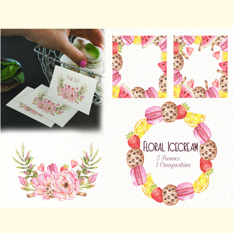 Floral Icecream Watercolor Set_ 3.jpg
