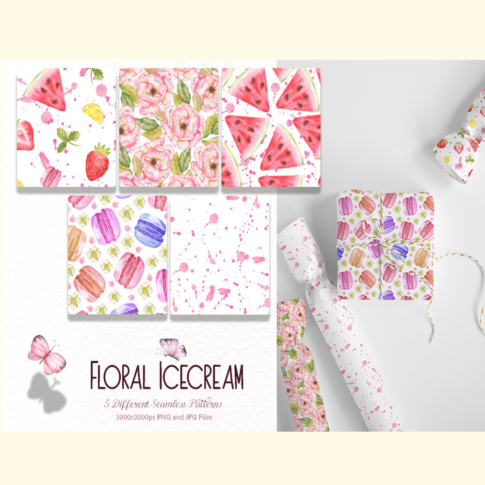 Floral Icecream Watercolor Set_ 9.jpg