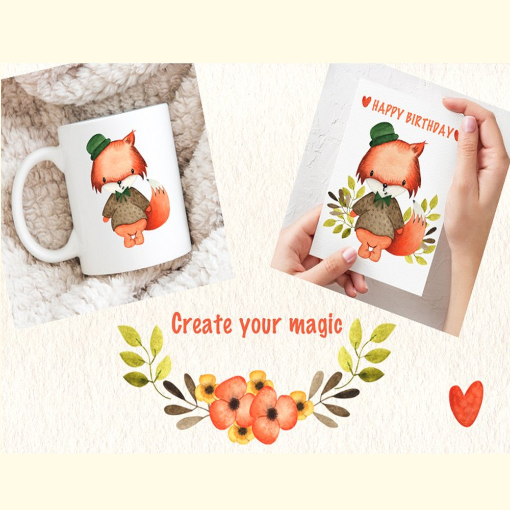 Happy Foxes Watercolor Collection_ 1.jpg