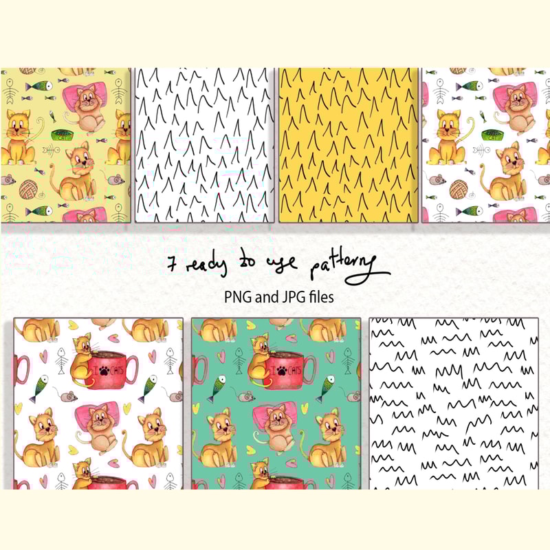 Lazy Cats Watercolor Illustrations_ 0.jpg