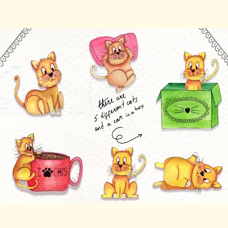 Lazy Cats Watercolor Illustrations_ 1.jpg