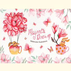 Magnolia Dream-Watercolor Illustrations