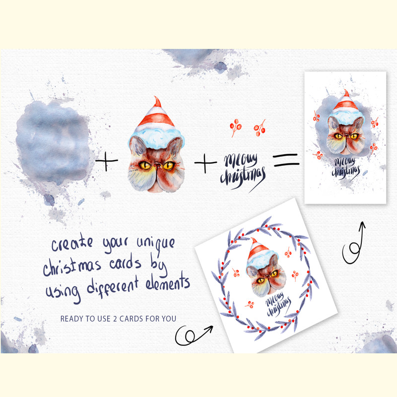 Meowy Christmas Watercolor Collection_ 1.jpg