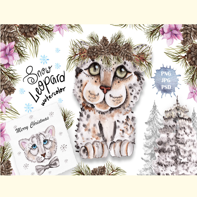 Snow Leopard Watercolor Set.jpg