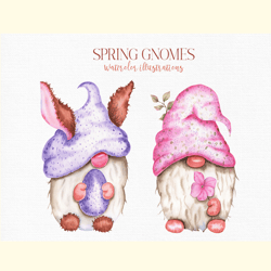 Spring Gnomes Watercolor Files