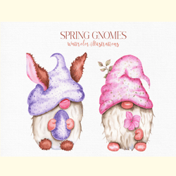 spring gnomes watercolor files