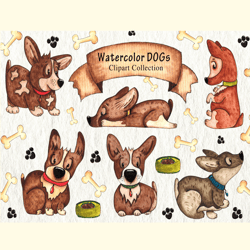 Watercolor Dogs Collection