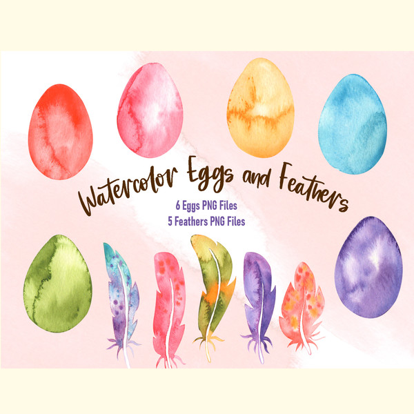 Watercolor Eggs and Feathers Set_ 1.jpg