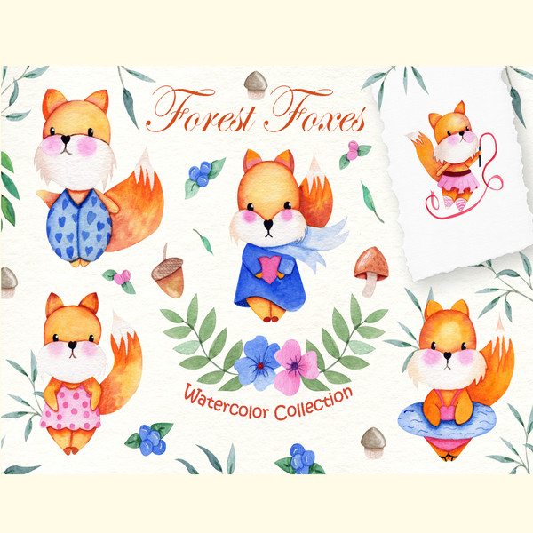 Watercolor Foxes Collection.jpg