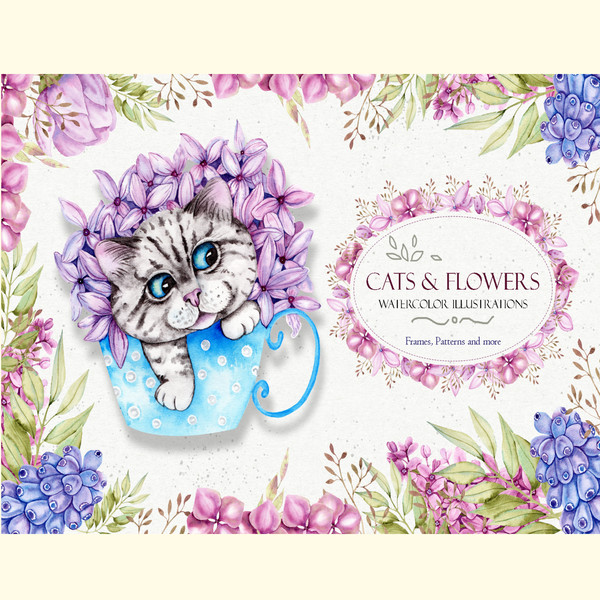 Watercolor Spring Cats Illustrations.jpg