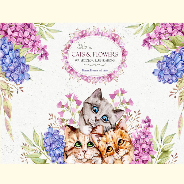 Watercolor Spring Cats Illustrations_ 0.jpg