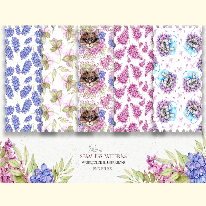 Watercolor Spring Cats Illustrations_ 4.jpg