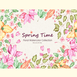 Watercolor Spring Time Set