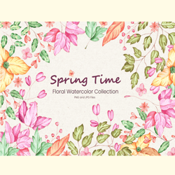 watercolor spring time set