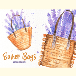 watercolor summer bags