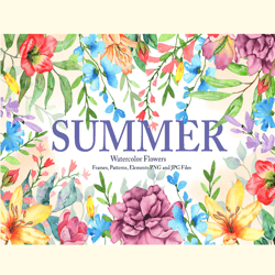 Watercolor Summer Flowers Collection