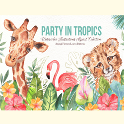 watercolor tropical party