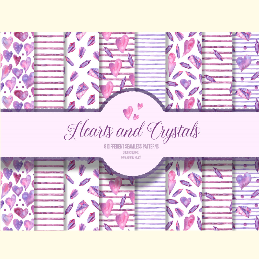 Watercolor Valentine's Day Pattern SET.jpg