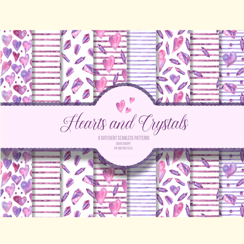 Watercolor Valentine's Day Pattern SET.jpg