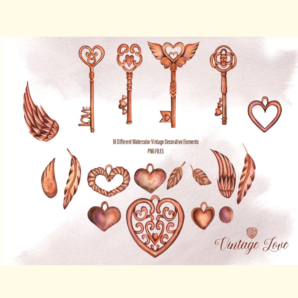 Watercolor Vintage Love Elements_ 0.jpg