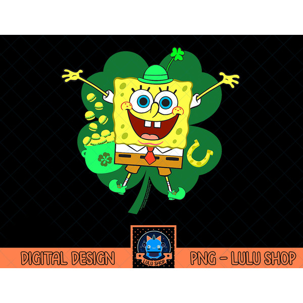 SpongeBob SquarePants St. Patrick's Day Four Leaf Clover T-Shirt copy.jpg