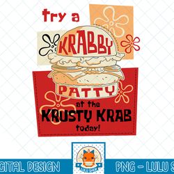 spongebob squarepants try a krabby patty at the krusty krab t-shirt.png