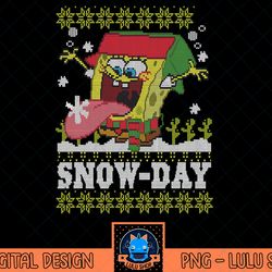 spongebob ugly christmas sweater snow-day t- shirts.png