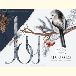 Christmas Card Creator Snow Birds PNG