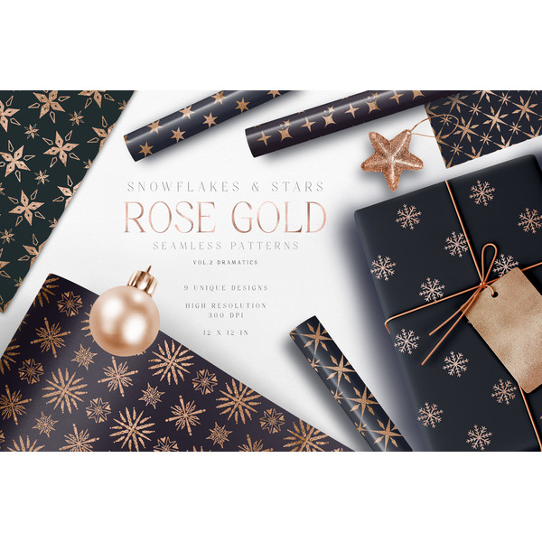 Christmas Digital Paper Rose Gold Dark.jpeg
