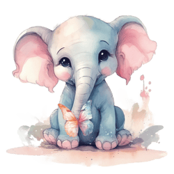 Watercolor 1 Baby Elephant Png Sublimation No 1