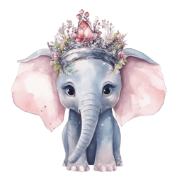 watercolor 1 baby elephant png sublimation no 2