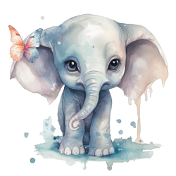 Watercolor 1 Baby Elephant Png Sublimation No 3