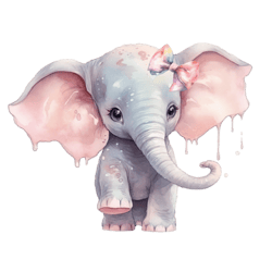 Watercolor 1 Baby Elephant Png Sublimation No 6