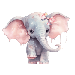 watercolor 1 baby elephant png sublimation no 6
